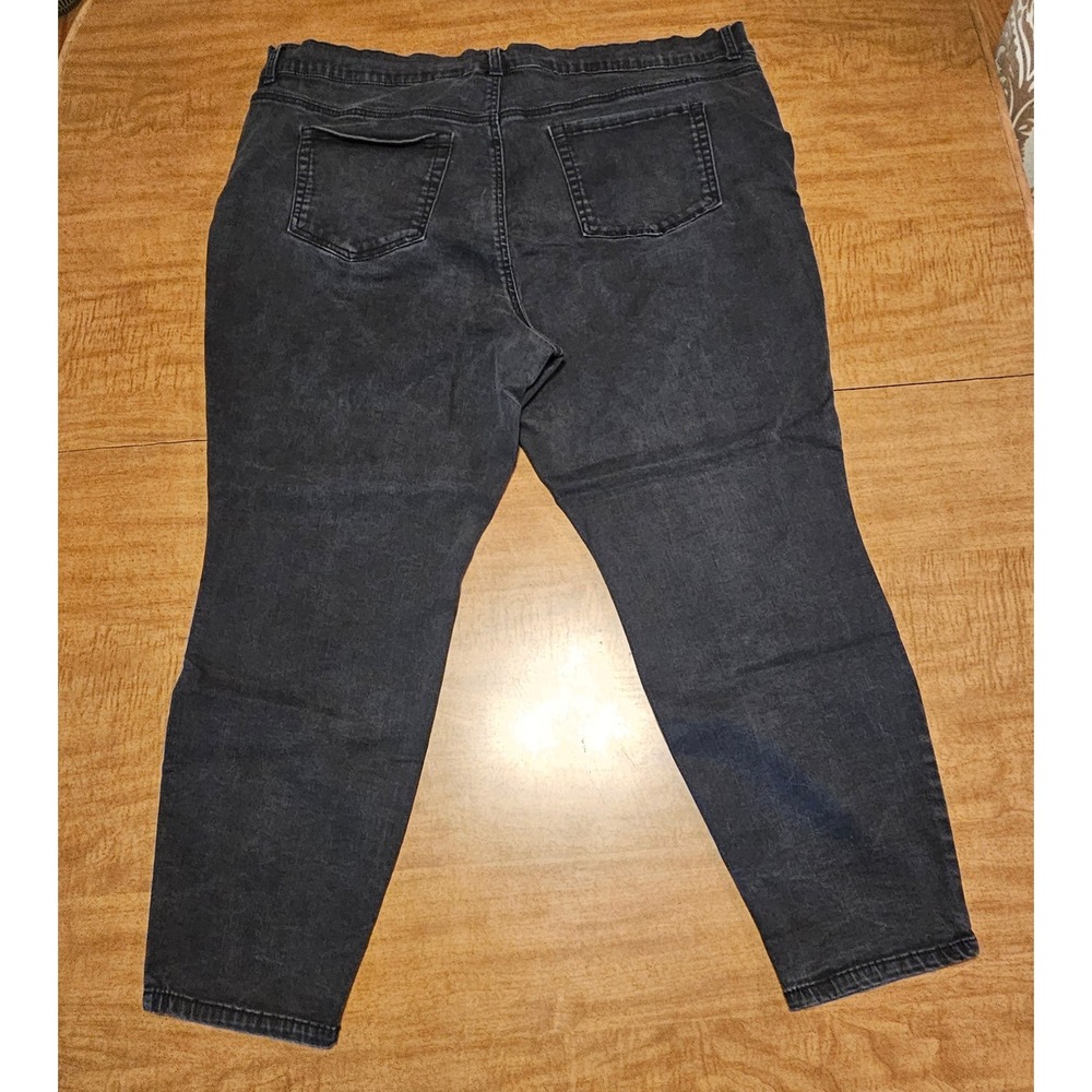 Women's Terra Sky Black Jeans Sz 24W Petite Plus Size Elastic Waist WJ3